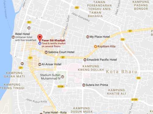 Peta Pasar Siti Khadijah.