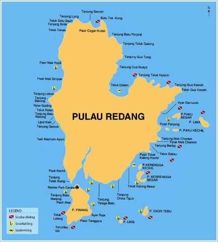 Peta Pulau Redang, Terengganu.